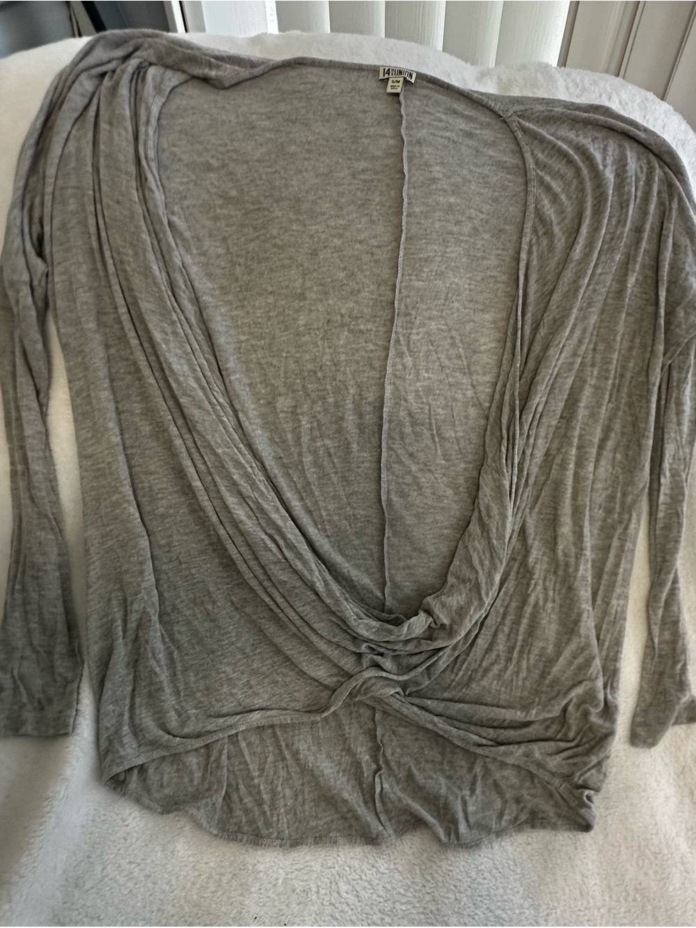 14th & Union Woman’s Long-Sleeve Twist-Front Top Shirt
